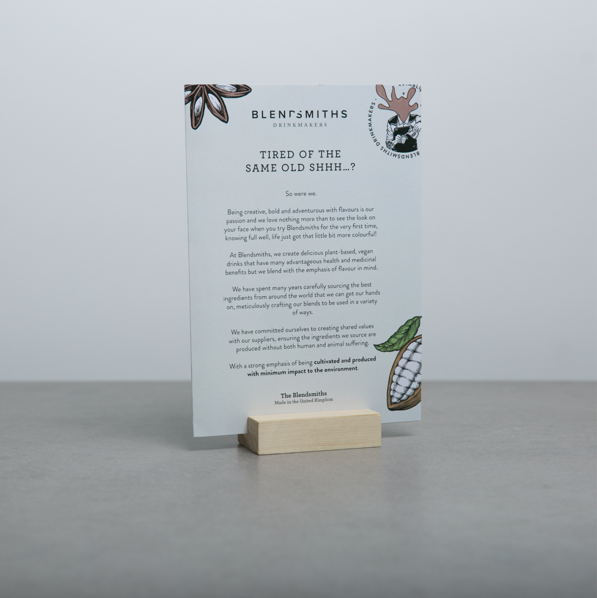 Wooden Block Card Holder Blendsmiths