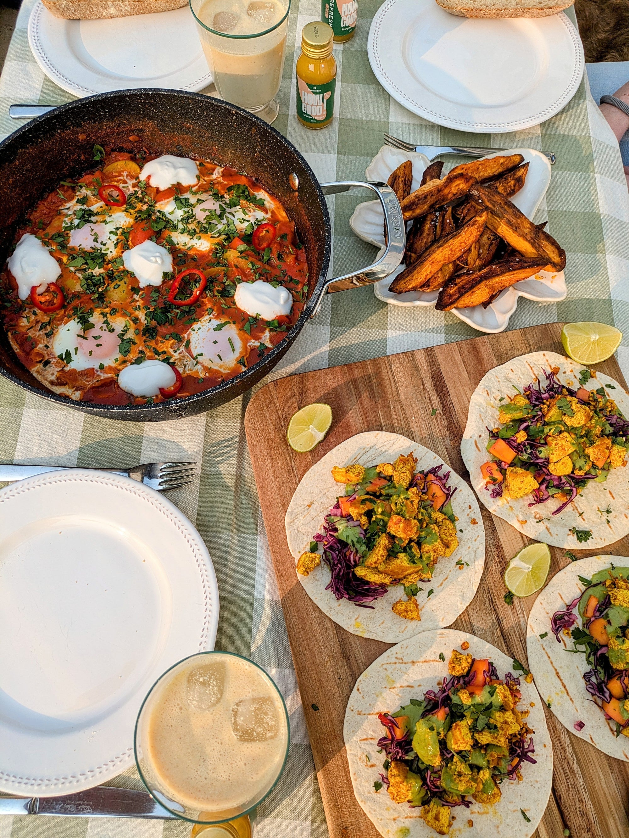 Blendsmiths Golden Chai Shakshuka & Spicy Mango Tofu Tacos